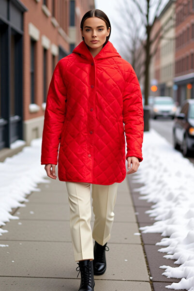 BENERLY معطف نسائي بغطاء رأس بأكمام راجلان متوسط ​​الطول مبطن وعملي ومتين وعا...