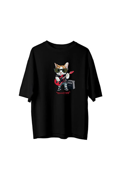 CANDLEMASTORE Rockstar Kedi - Oversize T-Shirt