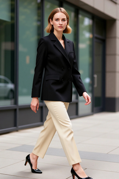 BENERLY Jachetă de damă cu guler, mânecă lungă, mânecă standard, model simplu...