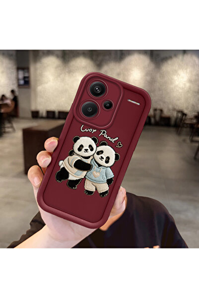 ucuc Xiaomi Redmi Note 13 Pro Plus+ 5G Uyumlu Esnek Silikon Koruma Bordo Renk...