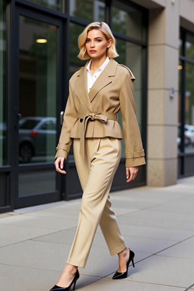 BENERLY Women's Jacket Collar Long Sleeve Solid Pattern Regular Fit Functiona...