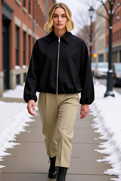 BENERLY Women Shirt Collar Standard Sleeve Solid Pattern Thin Coat Functional...