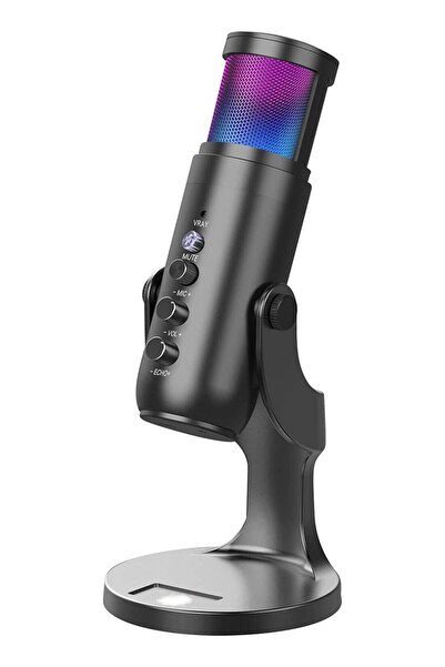 Generic Gaming Microphone, USB Condenser Podcast Microphone with RGB Lighting