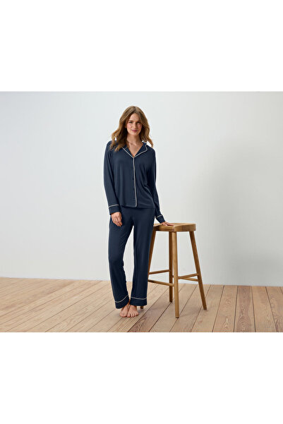 Tchibo Women's Pajamas, Buttoned, Solid Color