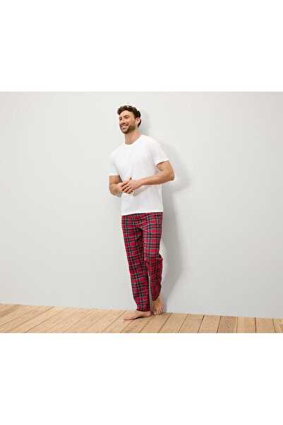 Tchibo Men's Casual Pants, Red Checkered