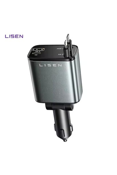 LISEN Încărcător auto 4 în 1 cu încărcare super rapidă