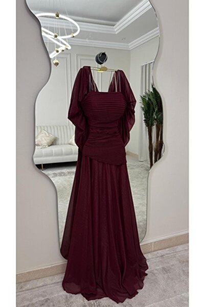 special Elegant evening dress in burgundy