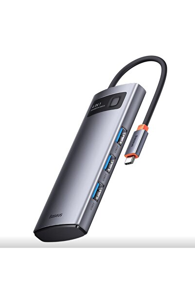 Baseus Εξωτερικός διανομέας WKWG070013, 4x USB 3.0, Type-C, Γκρι