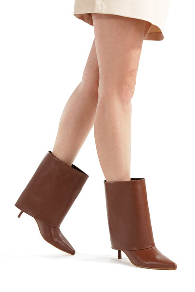 PAYZİN Taba Cilt Çekme Sivri Paçalı Bot 5 cm İnce Ökçeli Yeni Sezon