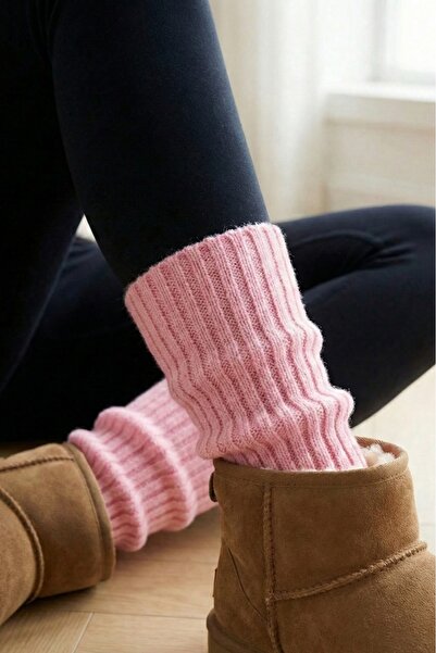 KOZİA OUTDOORS Натурални вълнени чорапи до коляното с ребристи маншети, зимни...