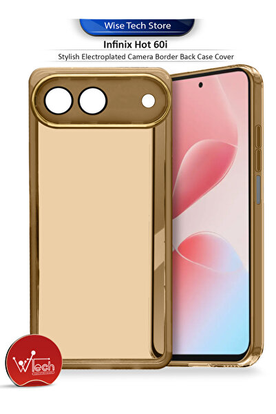 Wtech Infinix Hot 60i 5G 2025 Soft TPU Camera Lens Protection Silicone Electroplated Case Cover