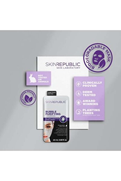 Skin Republic قناع الفقاعات والفحم لتنقية البشرة