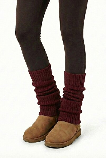 KOZİA OUTDOORS Doğal Yün Tozluk Fitilli Kışlık Beyaz Kadın Dizlik Kalın Ayaks...