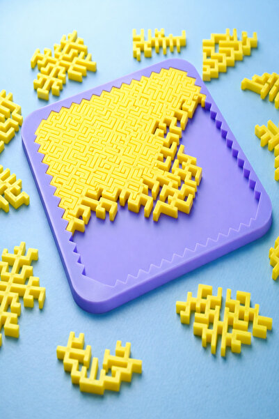 KARA3DS Puzzle-Yapboz-Geometrik Zeka Puzzle-Eğitici Mantık ve Akıl Oyunu-25 parça-Hediyelik oyuncak