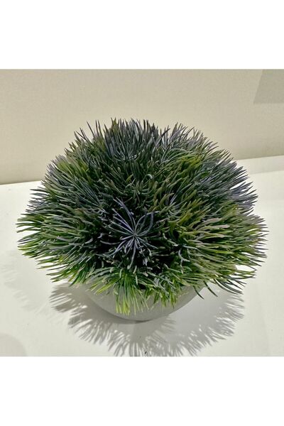 FB Cup نبات صناعي فاخر بمظهر خرساني بسيط أزرق بلون الكوبالت – مع زهور بنفسجية...