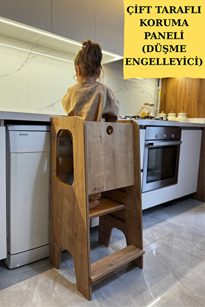 ALİSYUM Çift Taraflı Güvenlik Panelli Öğrenme Kulesi Bebek Öğrenme Kulesi Bebek Merdiveni