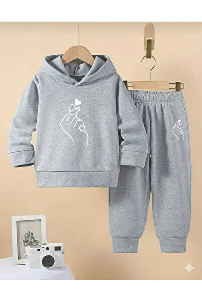 Nice Clothes Παιδικό Σετ Φόρμας με Κουκούλα UNISEX ΚΑΡΔΙΑ ΣΤΑ ΧΕΡΙΑ ΜΟΥ (ΛΕΥΚ...