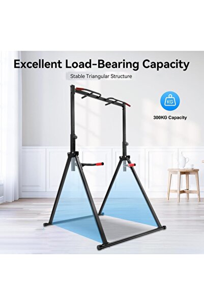YALLA HomeGym Foldable Pull Up Power Tower Dip Station, Multifunction Strength Training Equipment