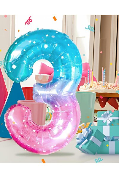 Laviyosa 3 Yaş 40 inç Dev Gökkuşağı Yıldızlı Gökyüzü Numarası Deniz Kızı Tema...