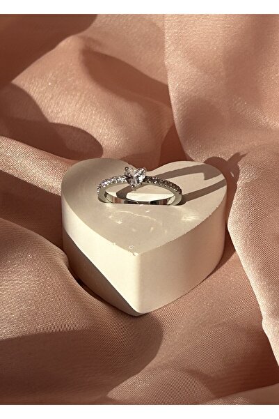 Vink Cu Ayarlanabilir Kalp Tektaş Yüzük