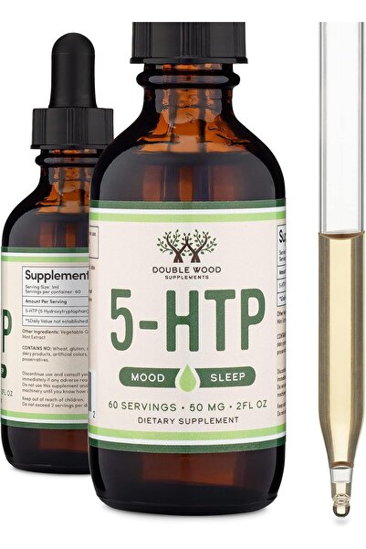 Double Wood Supplements قطرات 5 إتش تي بي السائلة - أكثر قابلية للامتصاص وفعا...