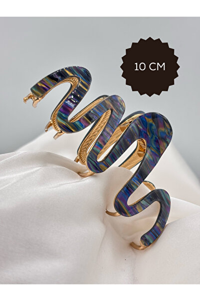 Raha Butik Cataramă metalică model zig-zag din acrilic, tip os, 10 cm