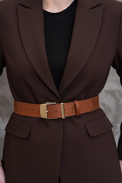 Mynoa SÜET/Antik Tokalı Kadın Kemeri Ceket Kemeri Pantalon Kemeri