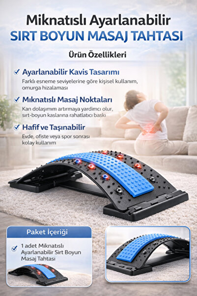 Eco Lounge Mıknatıslı Ayarlanabilir Sırt Boyun Masaj Tahtası | Omurga Esnetme...