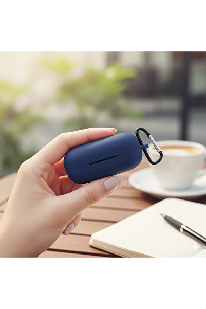 CaseOnn حافظة هواوي فري بادز إس إي مع حزام، سيليكون غير لامع باللون الأزرق ال...