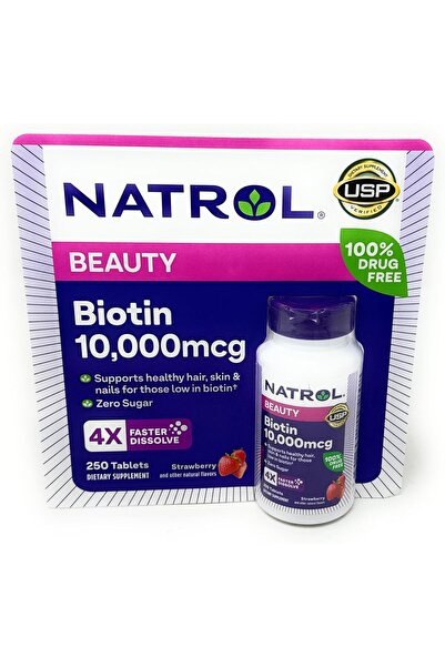 Natrol بيوتين ١٠٠٠٠ ميكروغرام، بنكهة الفراولة، أقراص سريعة الذوبان، قوة إضافي...