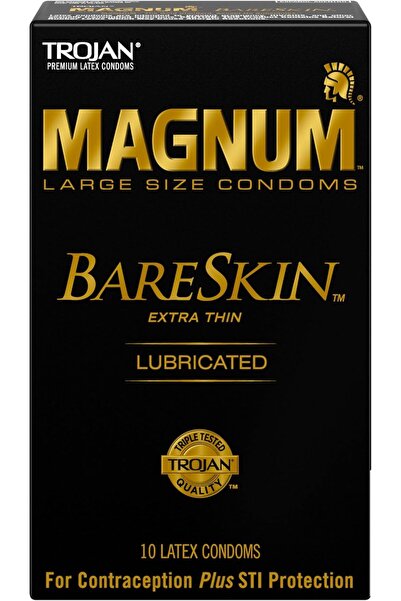 Trojan Magnum Bareskin Large Condoms - 10 Pieces
