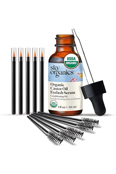 sky organics سيروم زيت الخروع العضوي للرموش والحواجب