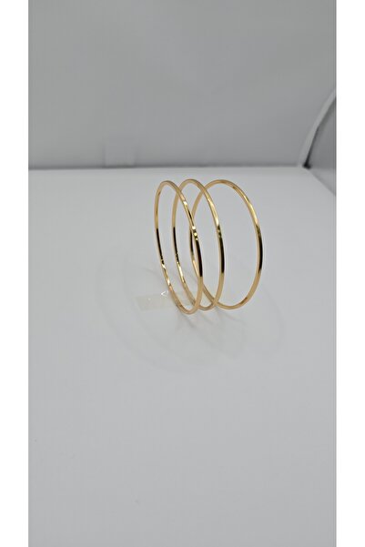 NO NAME Paslanmaz Çelik Gold Renk 3'lü Ajda Bilezik