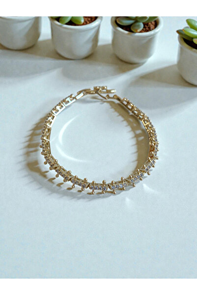 Silver Xuping Zirkon Taşlı Nokta Gold Bileklik