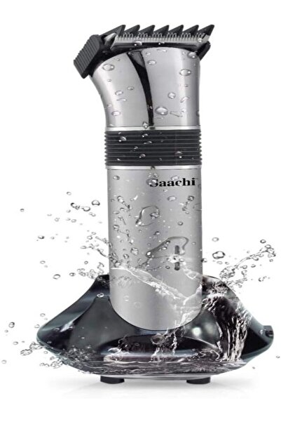 SAACHİ ماكينة حلاقة شعر ولحية لاسلكية مقاومة للماء مع قاعدة شحن وملحق مشط - NL-TM-1362