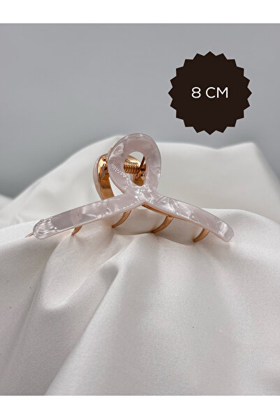 Raha Butik Fiyonk Model Kemik Akrilik Mandal Toka 8 cm