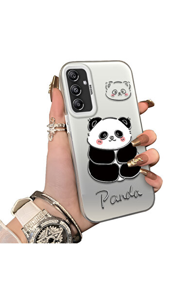 ucuc غطاء سيليكون متوافق مع هاتف Samsung Galaxy M34 5G بنمط الباندا اللطيف، غ...