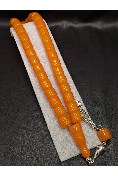 Han Ticarethane Özel Büyük Model Kayısı Turuncu Renk Kesme Kesim Toz Kehribar Tesbih