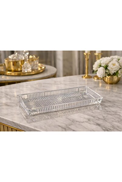 Wow Home وعاء تقديم زجاجي مستطيل بتصميم أنيق - تصميم خاص يضفي الأناقة على الطاولات