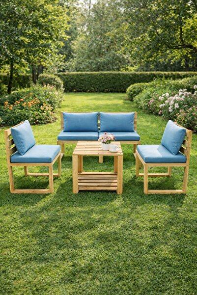 DEKORELA AHŞAP BAHÇE/BALKON OTURMA TAKIMI