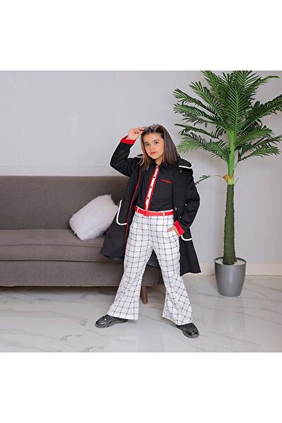 Mamnon White checkered pants with a red belt