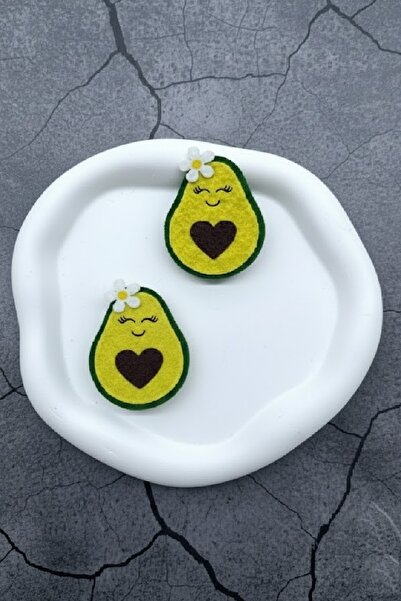 Panowill Design Kız Bebek Avokado Keçeli Saçsız Bebek Tokası -2 ADET