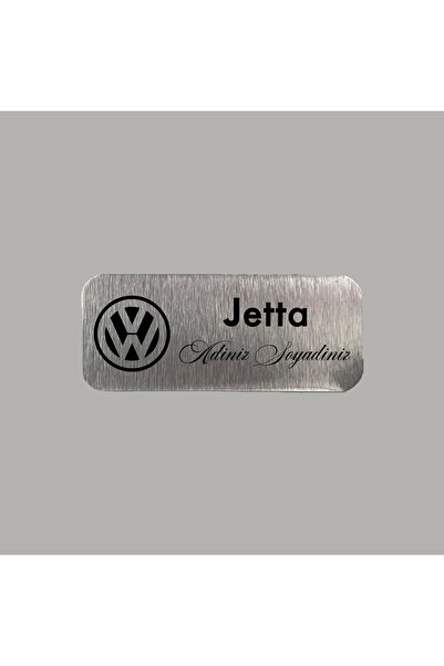 CRF Kişiye Özel Volkswagen Jetta Adınız Soyadınız Metal Etiket 3x7 cm Arkası ...