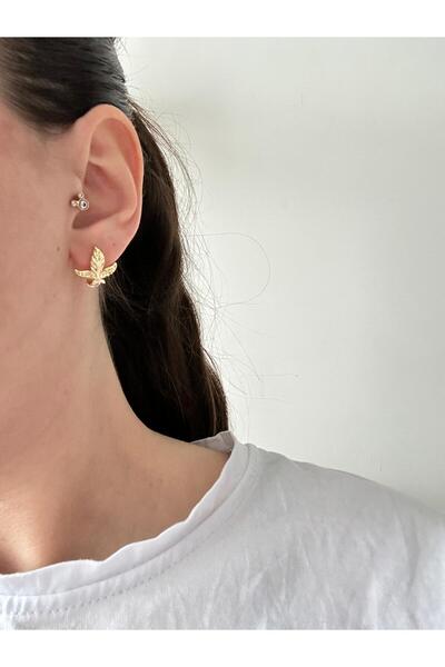 Charmist 14K Çelik Üzeri Altın Kaplama Minimal Cm Küpe