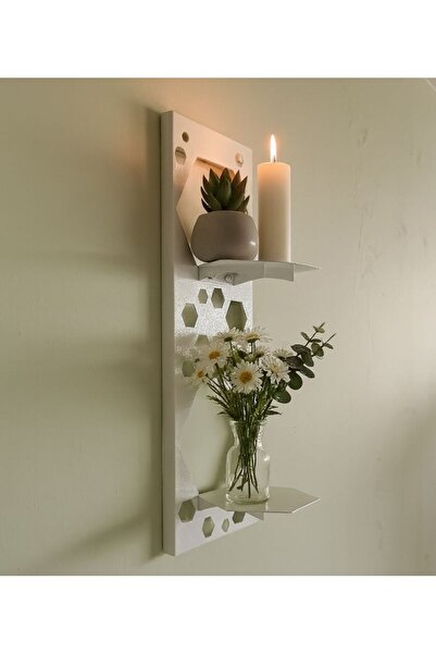 risingmaber Metal Beyaz Vidalı Duvar Rafı, Petek Raf, İki Katlı Mutfak Banyo ...