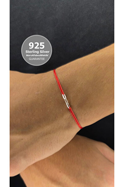 boriso 925 ayar gümüş detaylı kırmızı ip şans bileklik