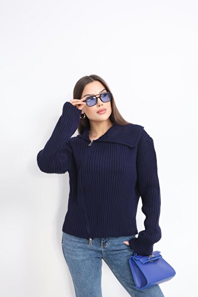 DMBASİC Madanno Collar Zippered Sweater