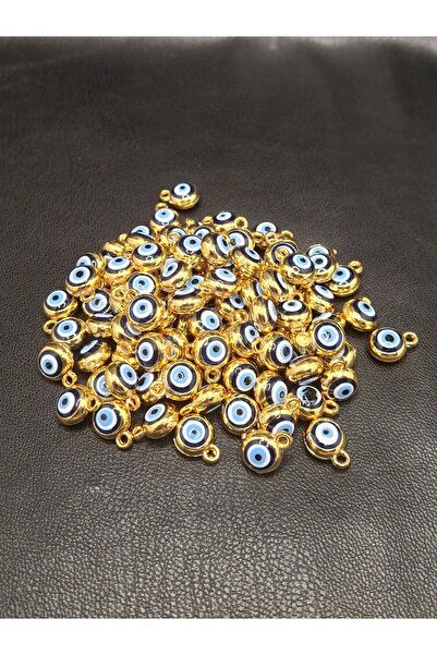 Han Ticarethane 1 Adet Çift Taraflı Altın Renk Lak Kaplamalı Nazar Boncuğu