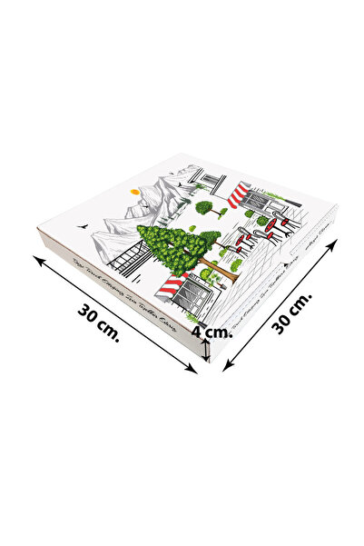 EFEPA Beyaz Karton Pizza Kutusu 30x30x4 cm. 100 Adet