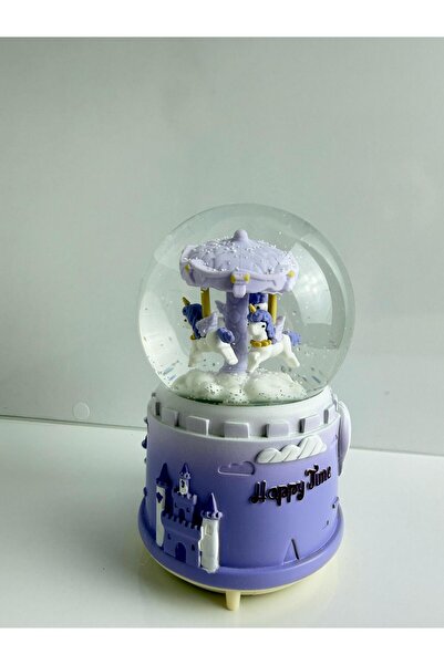 Bumelo Mor Dönence Büyük Boy Işıklı,Müzikli,Kar Püskürtmeli Kar Küresi